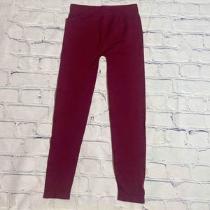 Zenana Burgundy Ankle Leggings